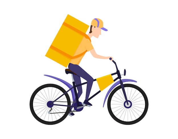 Online delivery service concept. Delivery to home or office. Online order and food or product express delivery concept. Stay home concept. Fast and free delivery. Bicycle.