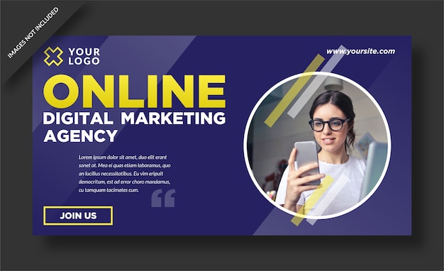 Online digital marketing agency social media post template  