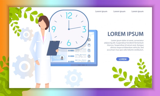 Online Doctor Medical Service Flat Vector Website