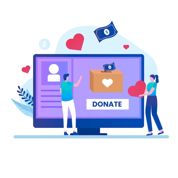 online donate illustration design concept