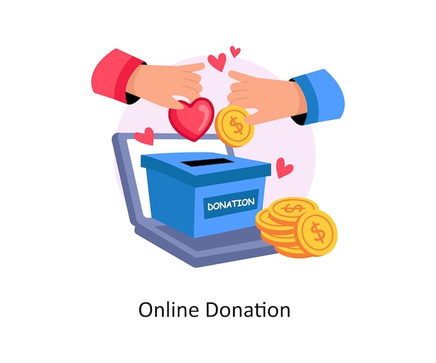 Vector online donation concepts style illustrations stock illustration