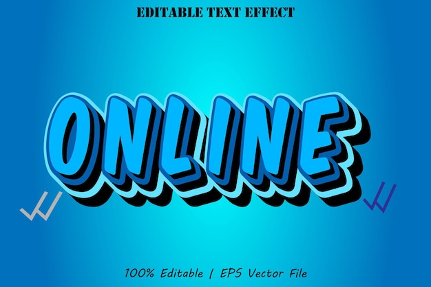 Online editable text effect emboss flat style