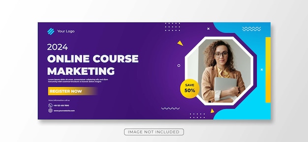 Online education or business training promotion banner template