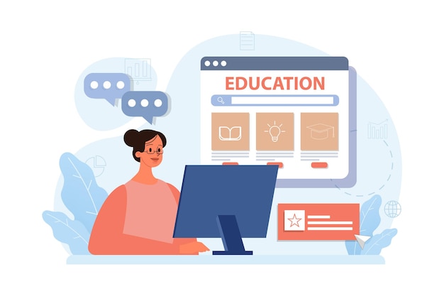 Online education character study remotely using internet online