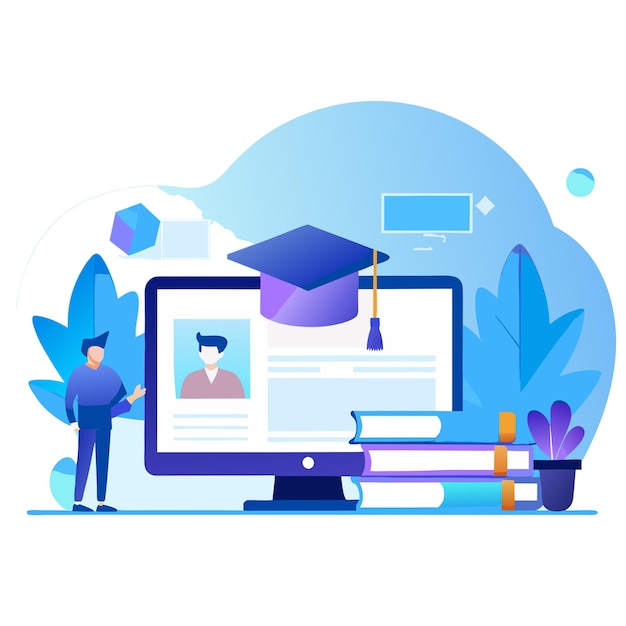 Vector online education concept design for ui designer and website banner