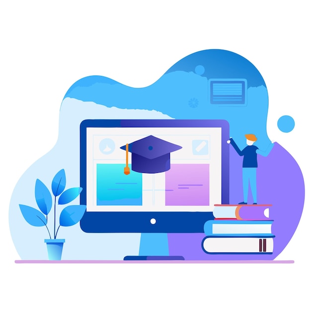 Vector online education concept design for ui designer and website banner