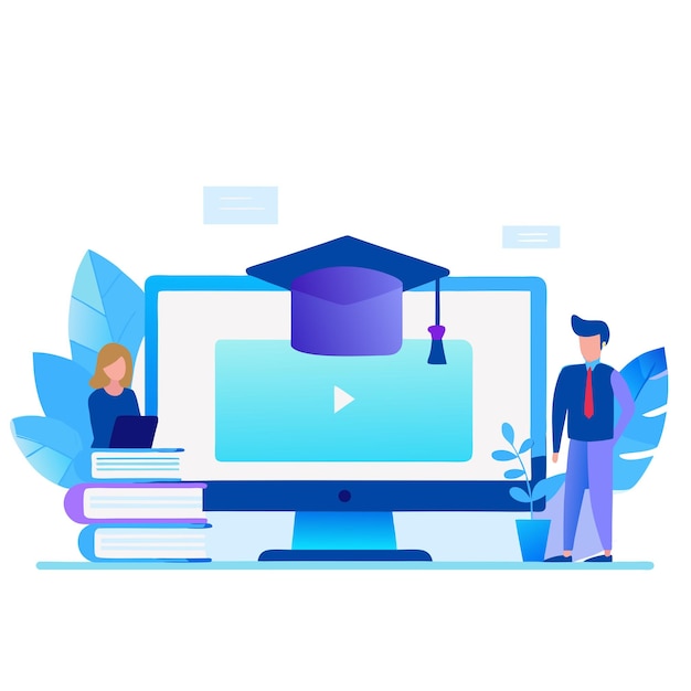 Vector online education concept design for ui designer and website banner