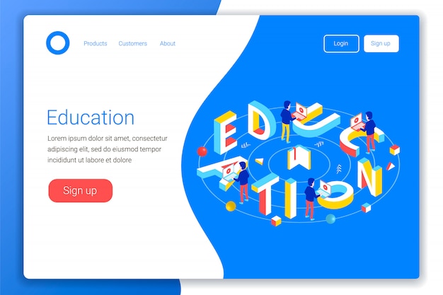 Online education design concept.