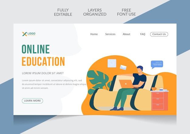 Online education isometric landing page and web banner editable template