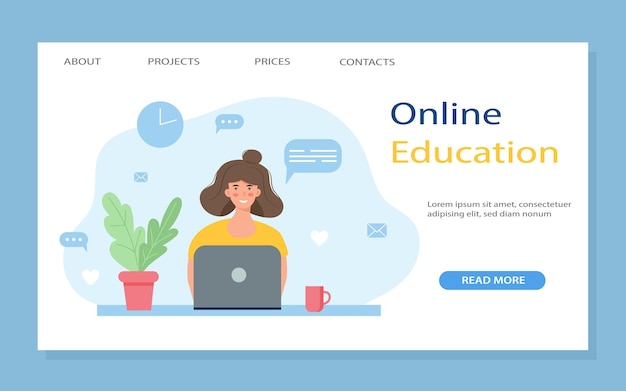 Online education landing page template