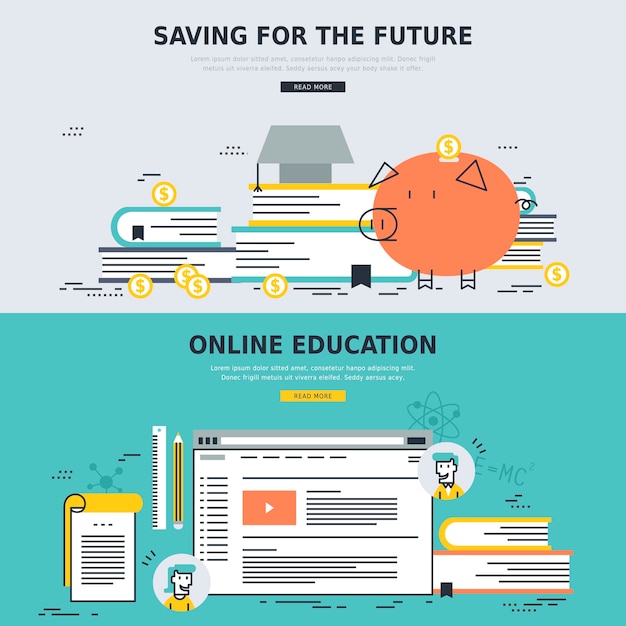 Online education and saving for the future concepts in  