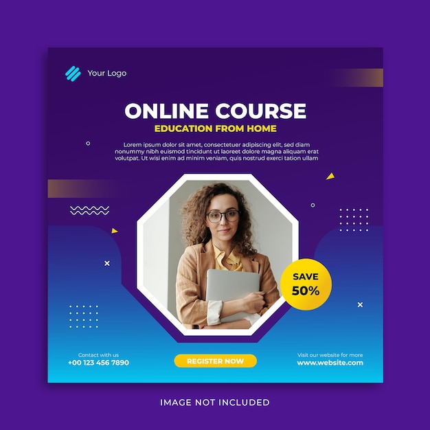 Online education social media banner template