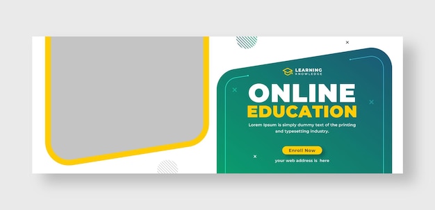 Online education social media facebook cover or web banner