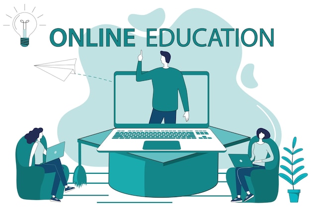 Online educationThe concept of getting an education through a video conference