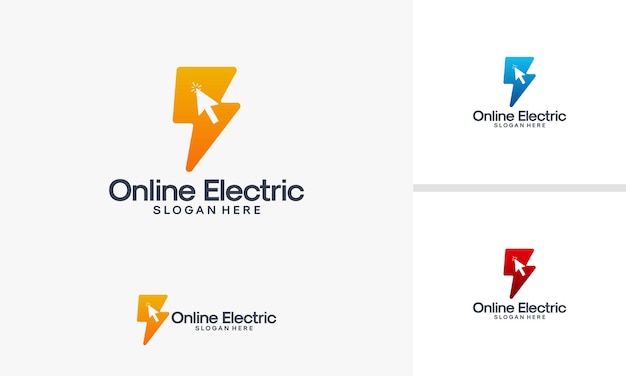 Online Electricity Logo designs vector Simple Electric Logo template designs