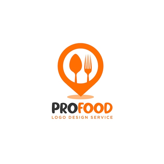 Online food app icon or food shop location logo also Online resturent location Template