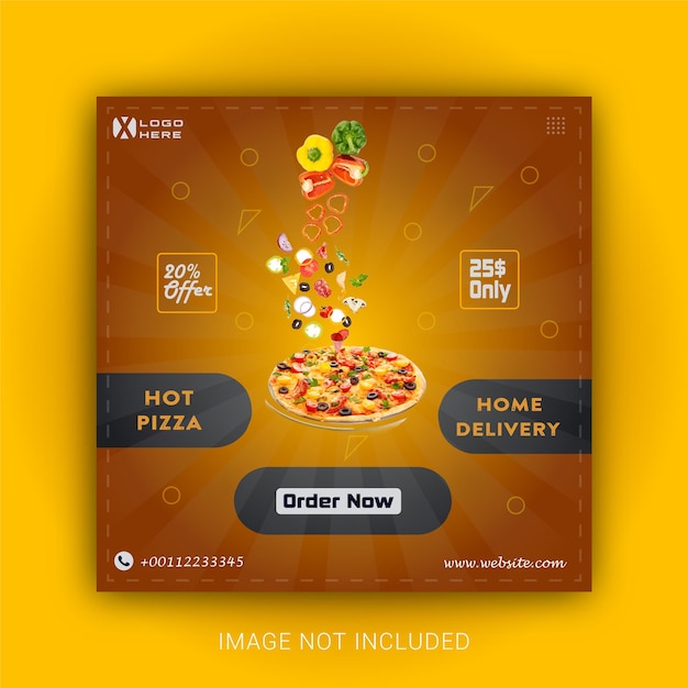 Online Food Delivery Social Media Post Premium Instagram Banner vector Template eps