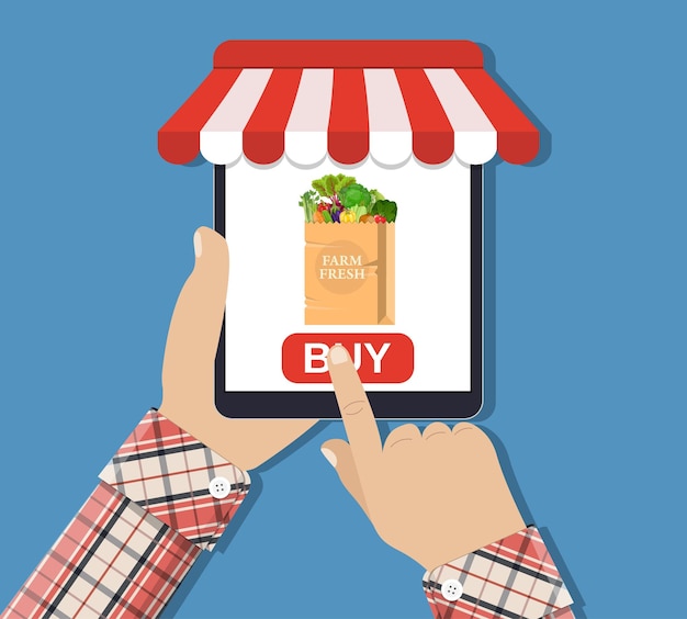 Online food shopping smartphone