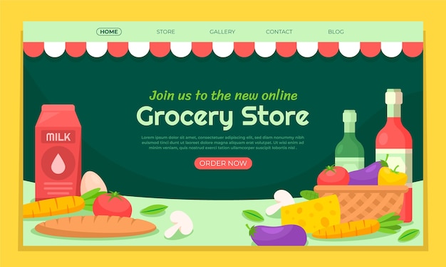 Online grocery store landing page