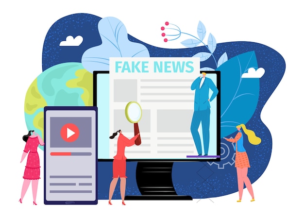 Online internet fake news concept