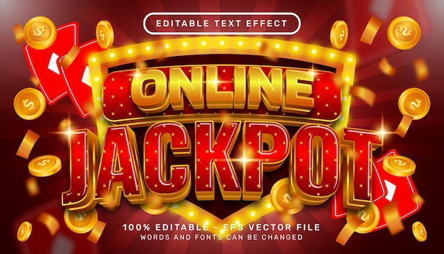 online jackpot 3d text effect and editable text effect