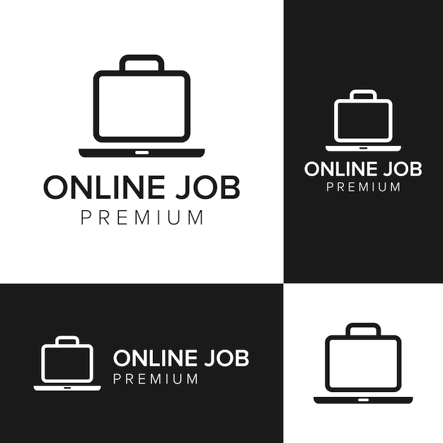 Online job logo icon vector template