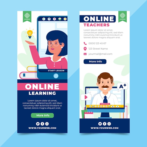 Online learning banners designs