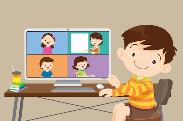 Online learning children using  computer