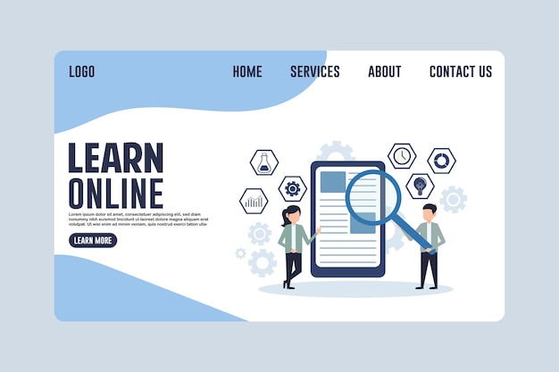 Online Learning Home Page Design Concept Illustration