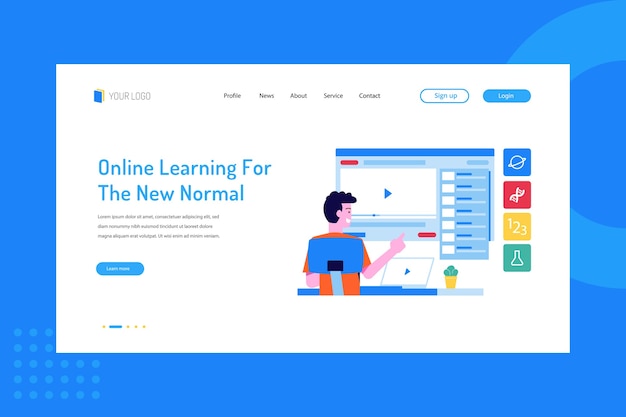 Online learning for the new normal on landing page