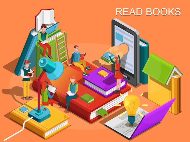 Online library The process of education the concept of learning and reading books in the library