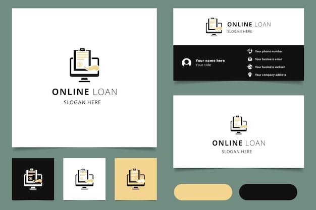 Online loan logo design with editable slogan branding book