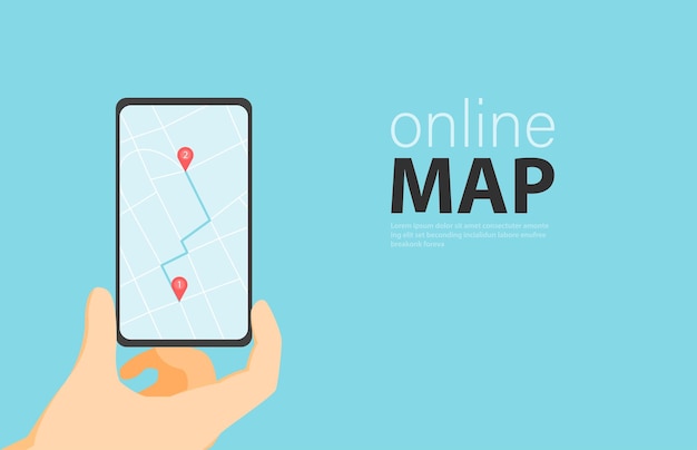 Online map banner for your web page app print