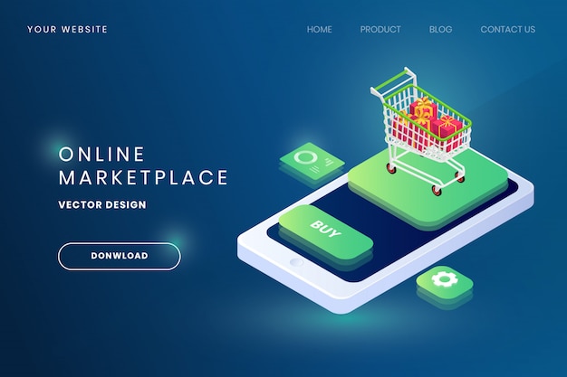 ONLINE MARKET PLACE ILLUSTRATION