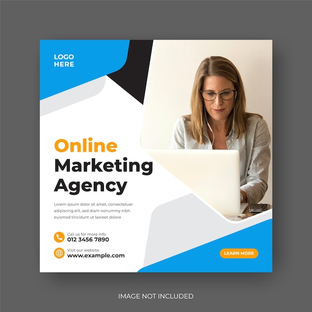 Online marketing agency corporate business flyer and web banner template