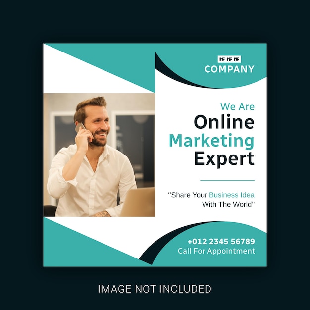 Online marketing expert social media and instagram post template