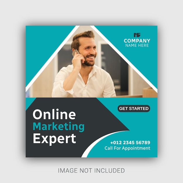 Online marketing expert social media and instagram post template