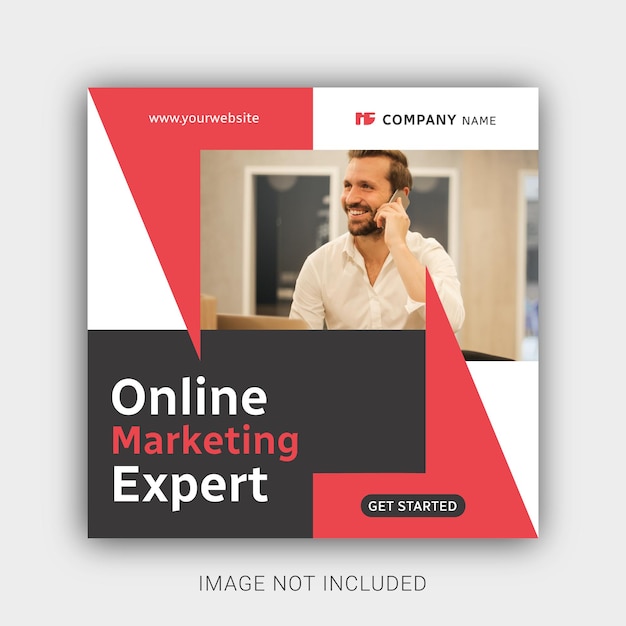 Online marketing expert social media and instagram post template