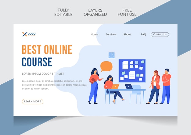 Online mentoring landing page and web banner editable template