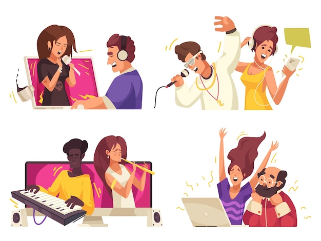 Online music content isolated illustration