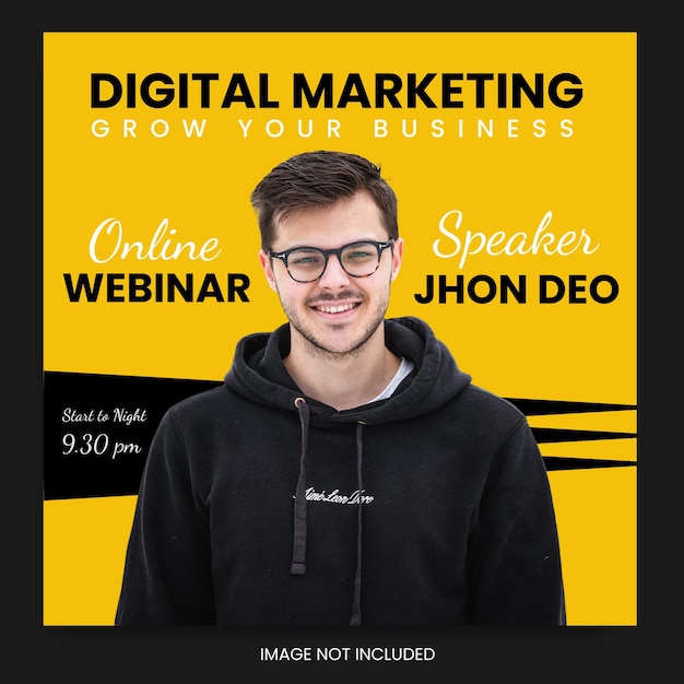 online new webinar banner Social media template webinar poster Premium