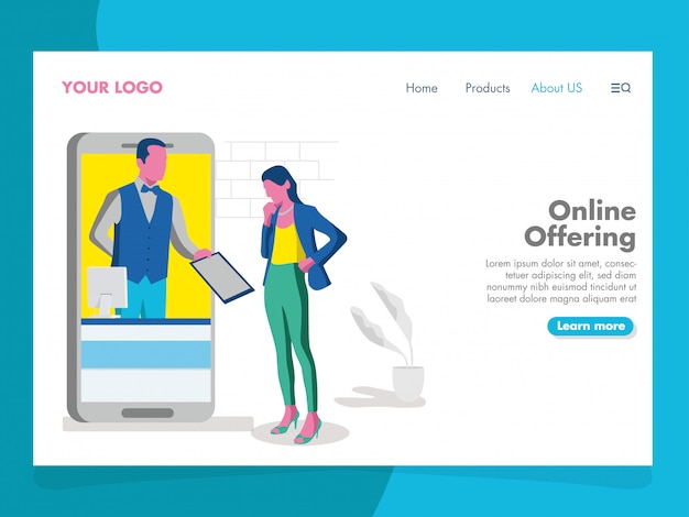 Online Offering Illustration for landing page