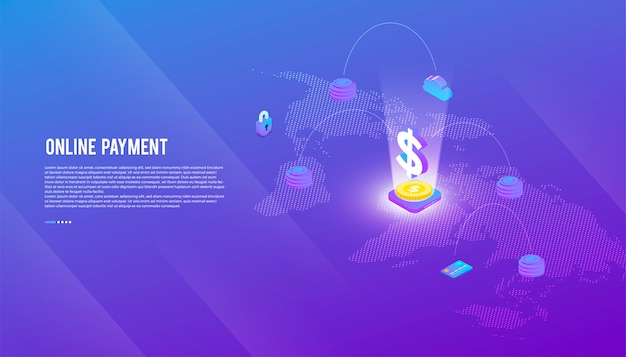 Online payment background template.