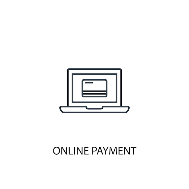 Online payment concept line icon. Simple element illustration. online payment concept outline symbol design. Can be used for web and mobile UI/UX