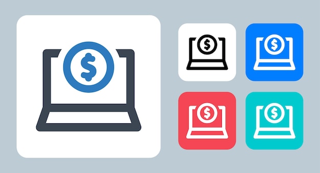 Online Payment icon vector illustration line outline icons