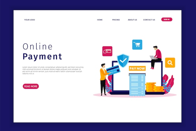 Online payment landing page 