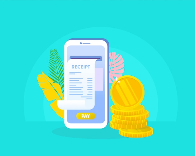 online payment, sending money via smartphone  illustration concept