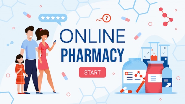 Online Pharmacy Shop E-commerce Site Flat Design