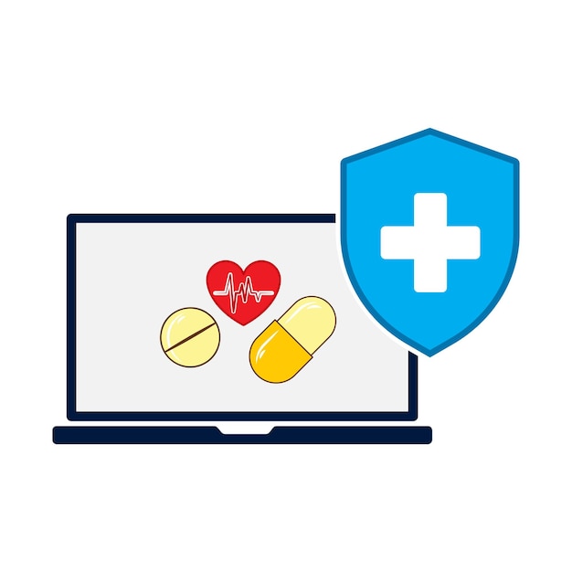 Online pharmacy vector illustration Drugstore delivery service icon