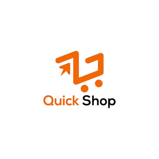 Vector online quick shopping logo design template.